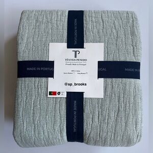 🎁Texteis Penedo Blanket - Cotton King Made in Portugal Denim Blue & Oatmeal